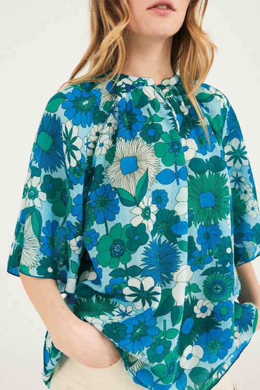 Lorette Flowing Blouse - Blue