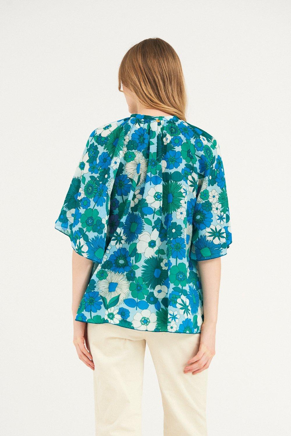 Lorette Flowing Blouse - Blue