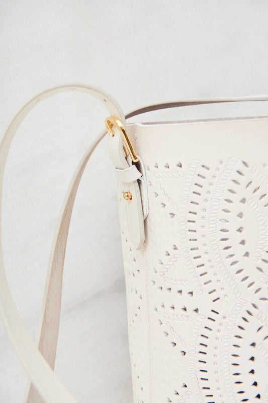 Ligo Leather Bucket Bag - White