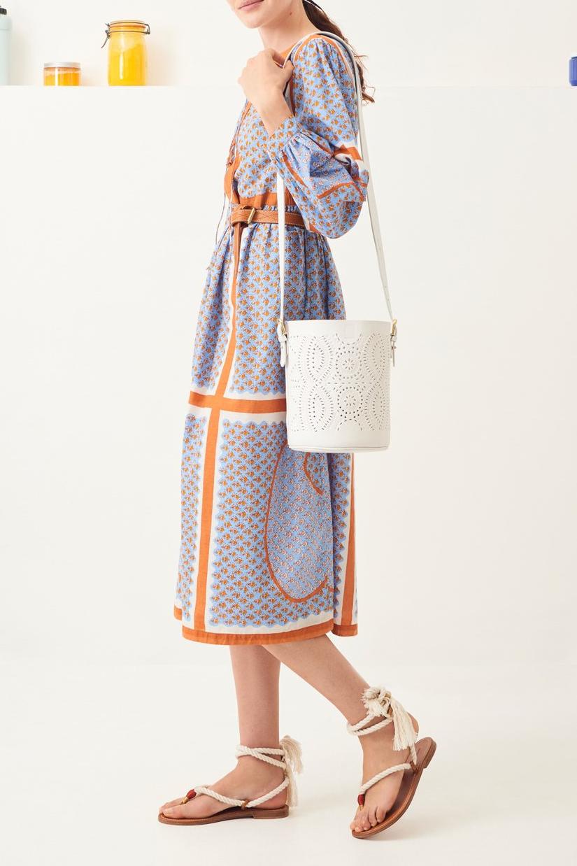 Ligo Leather Bucket Bag - White