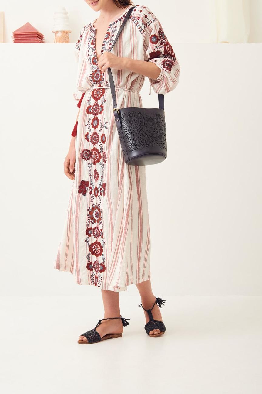 Bolso de piel tipo cubo Ligo - Azul marino