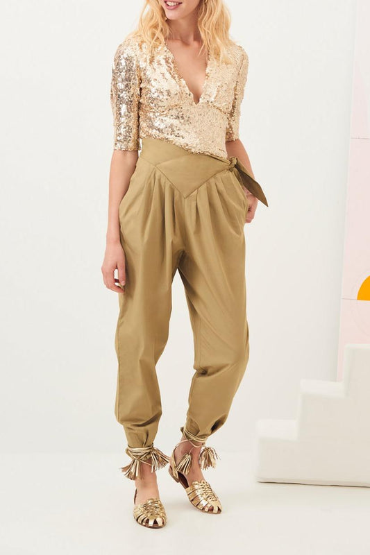 Lassa Sequined Plunging Neckline Top