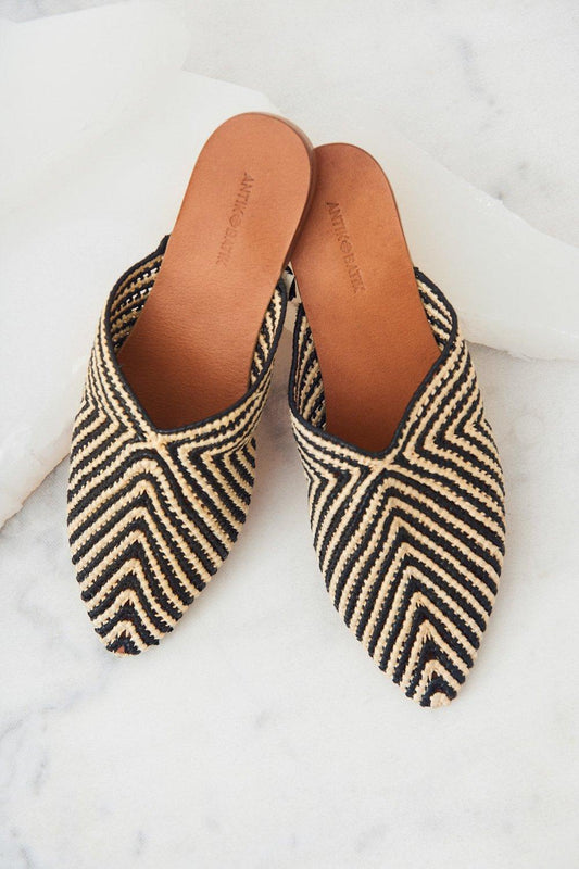 Kalam Braided Raffia Slippers