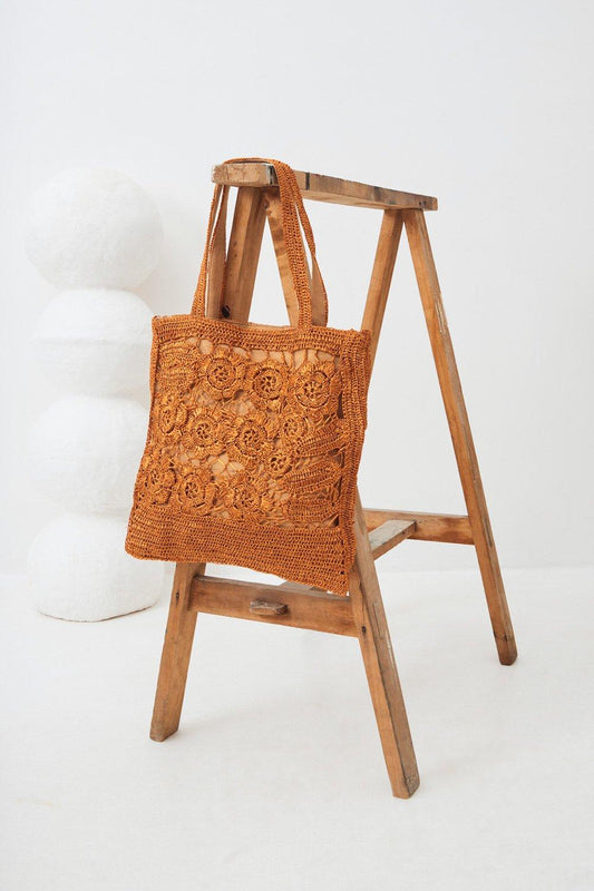 Holy Raffia Tote - Orange