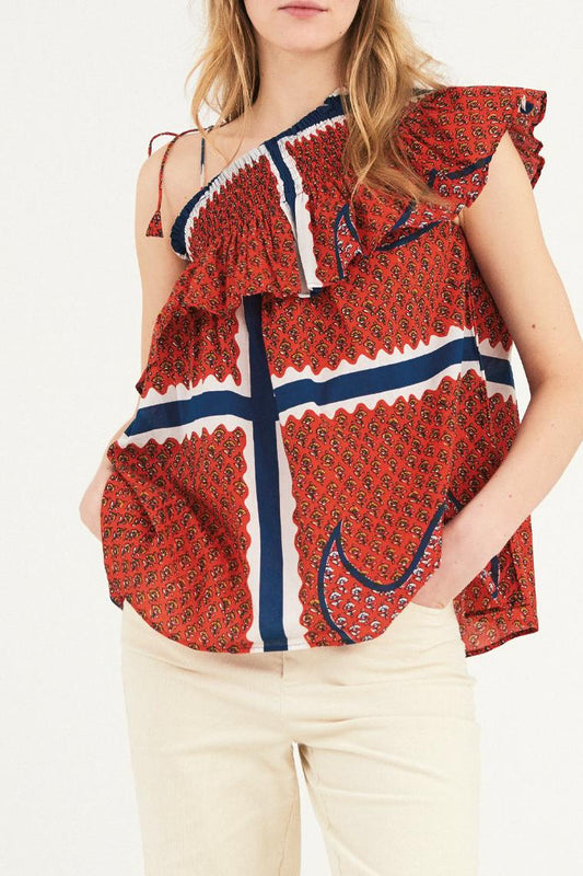 Gisele Off-Shoulder Top - Red