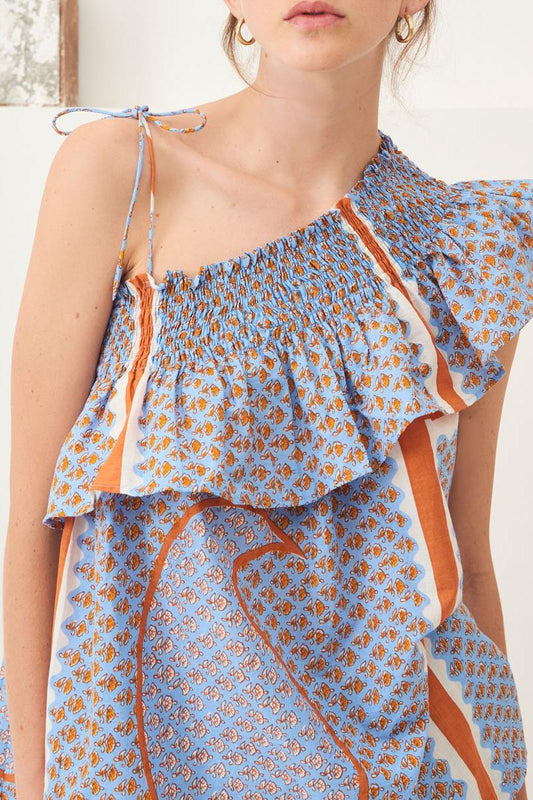 Gisele Off-Shoulder Top - Sky Blue