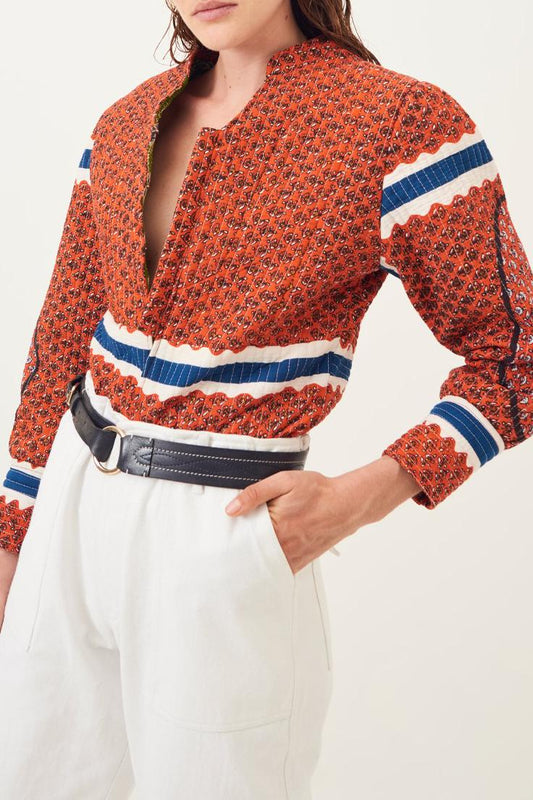 Gisele Quilted Cotton Jacket - Red