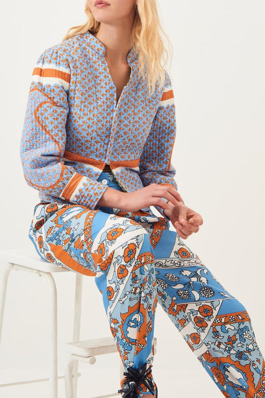 Gisele Quilted Cotton Jacket - Sky Blue