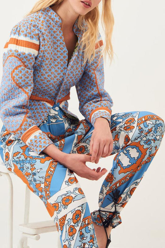 Gisele Quilted Cotton Jacket - Sky Blue