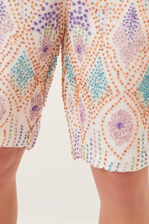 Emilia Embroidered Shorts - White