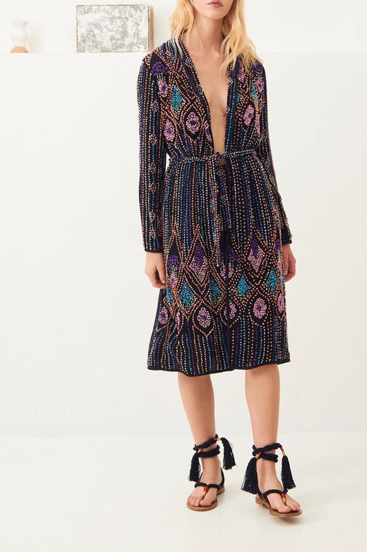 Emilia Embroidered Kimono - Black