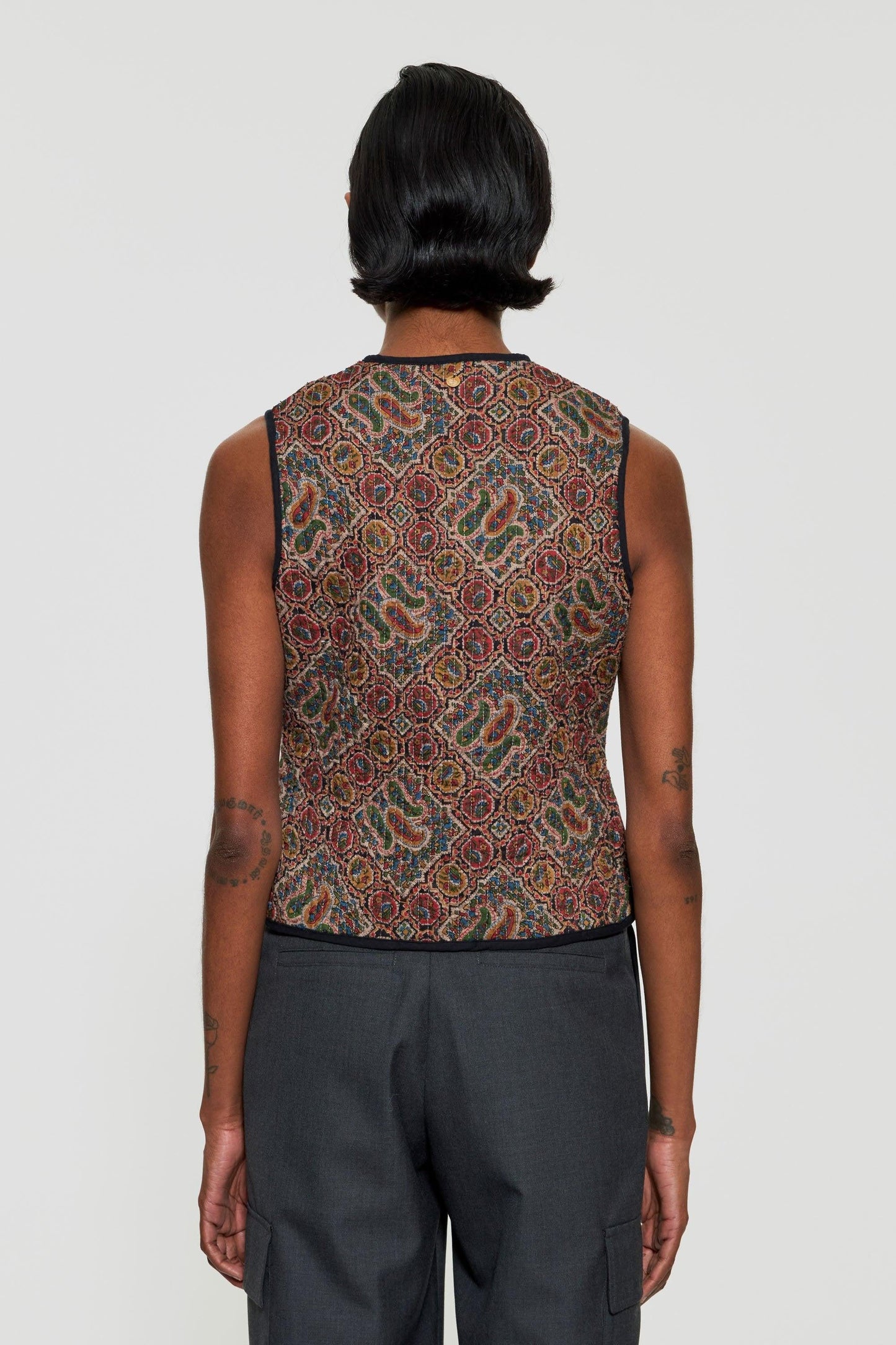 Zina print sleeveless gilet