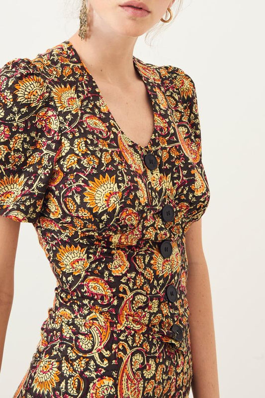 Chérie Poplin Crop Top - Black