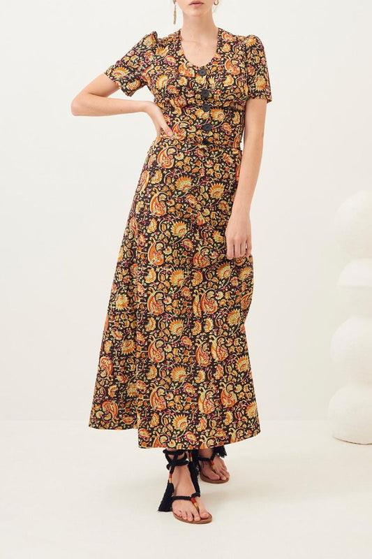 Chérie Printed Poplin Skirt - Black