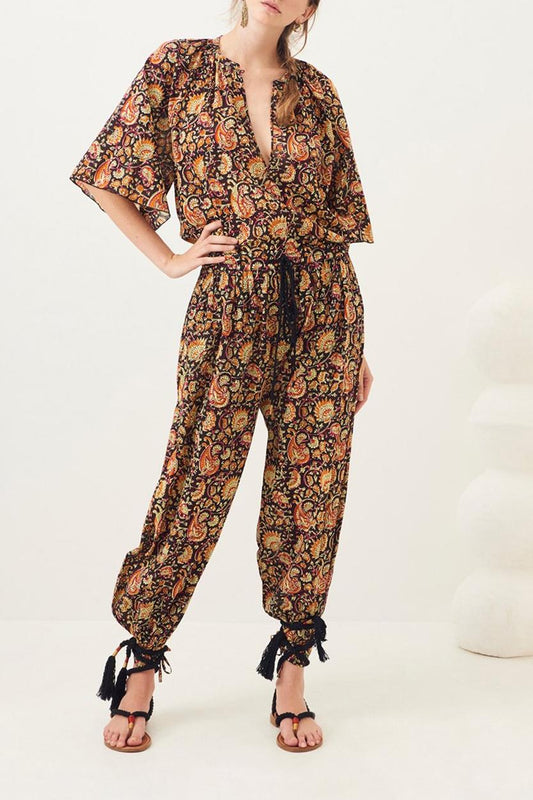 Chérie Printed Harem Pants - Black