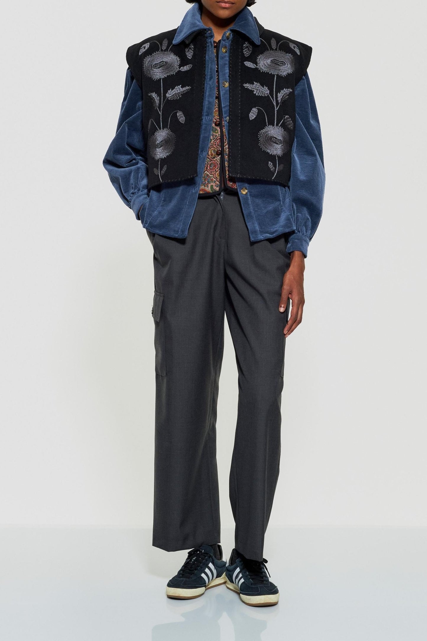 Zina print sleeveless gilet