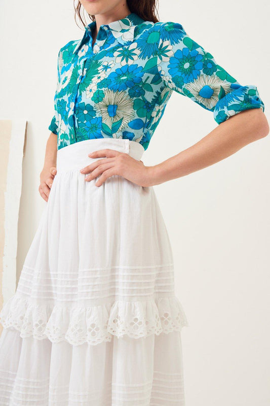 Ally Lace Maxi Skirt - White