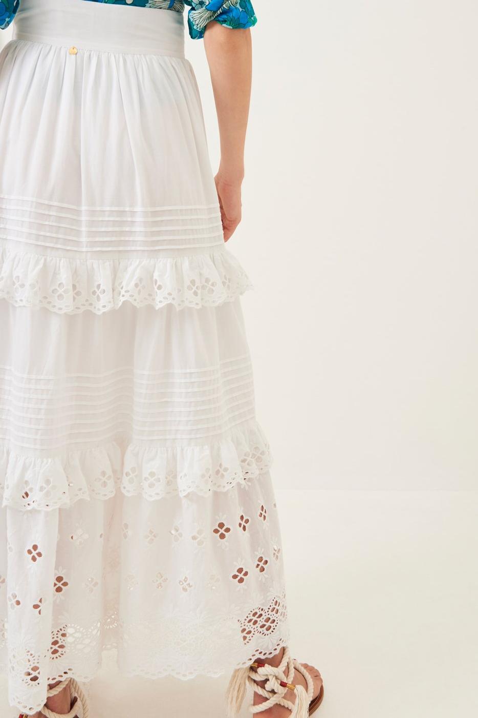 Ally Lace Maxi Skirt - White