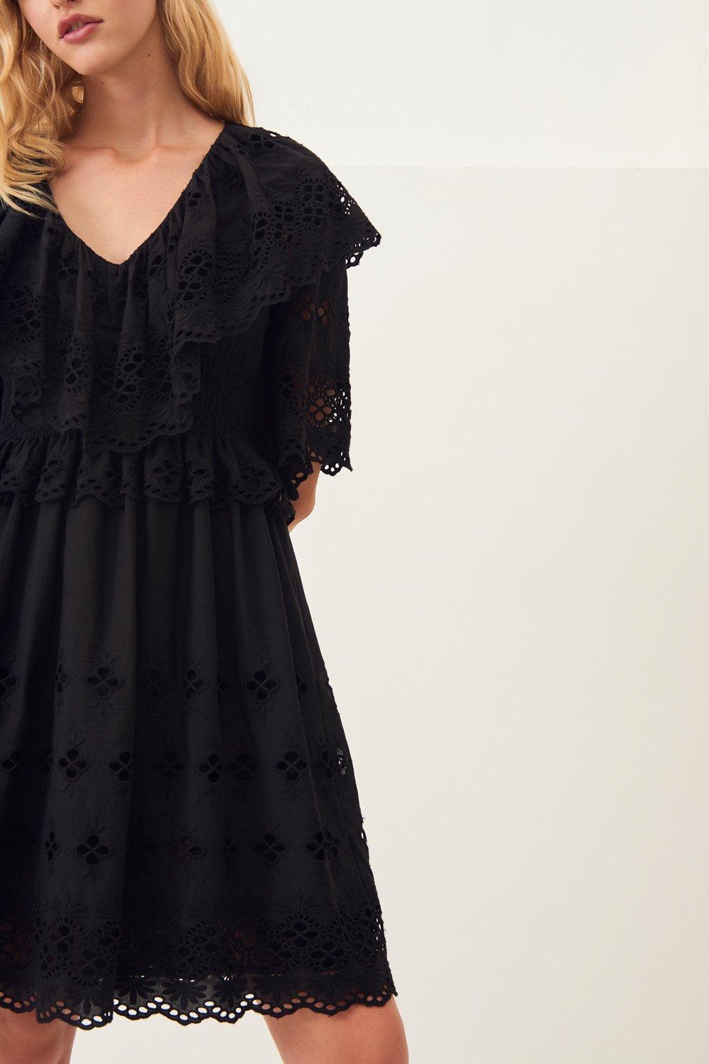 Ally Lace Short Dress - Black