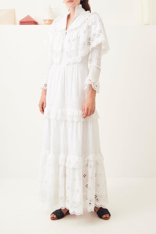 Ally Lace Maxi Dress - White
