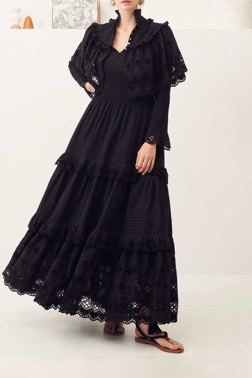 Ally Lace Maxi Dress - Black