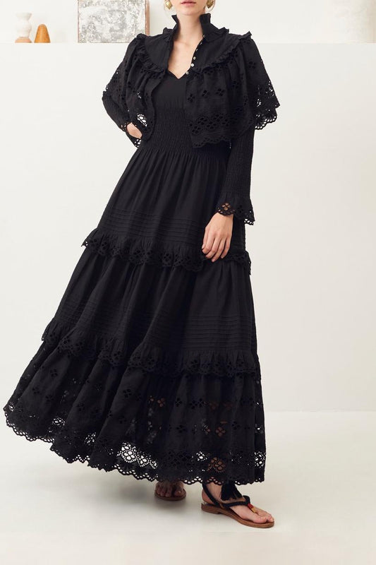 Ally Lace Maxi Dress - Black