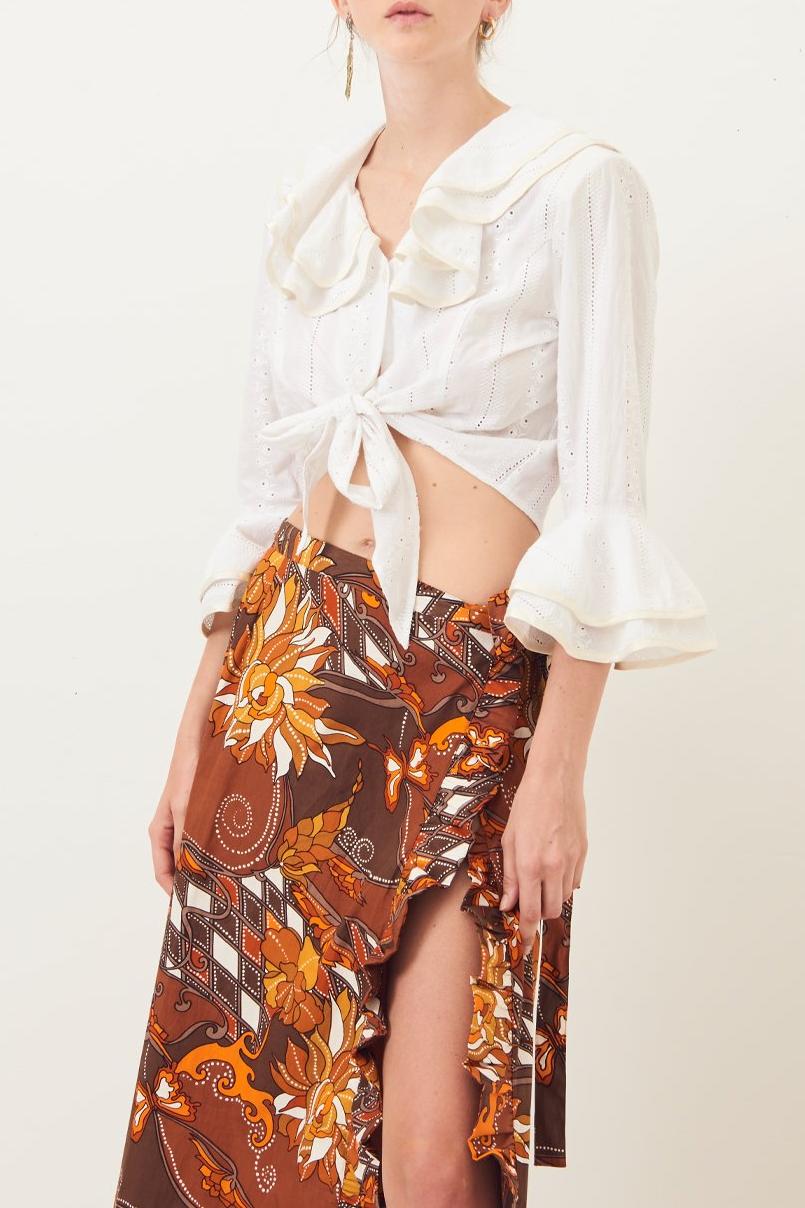 Ally Lace Crop Top - White