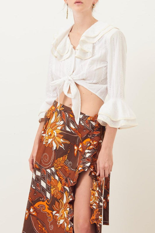 Ally Lace Crop Top - White