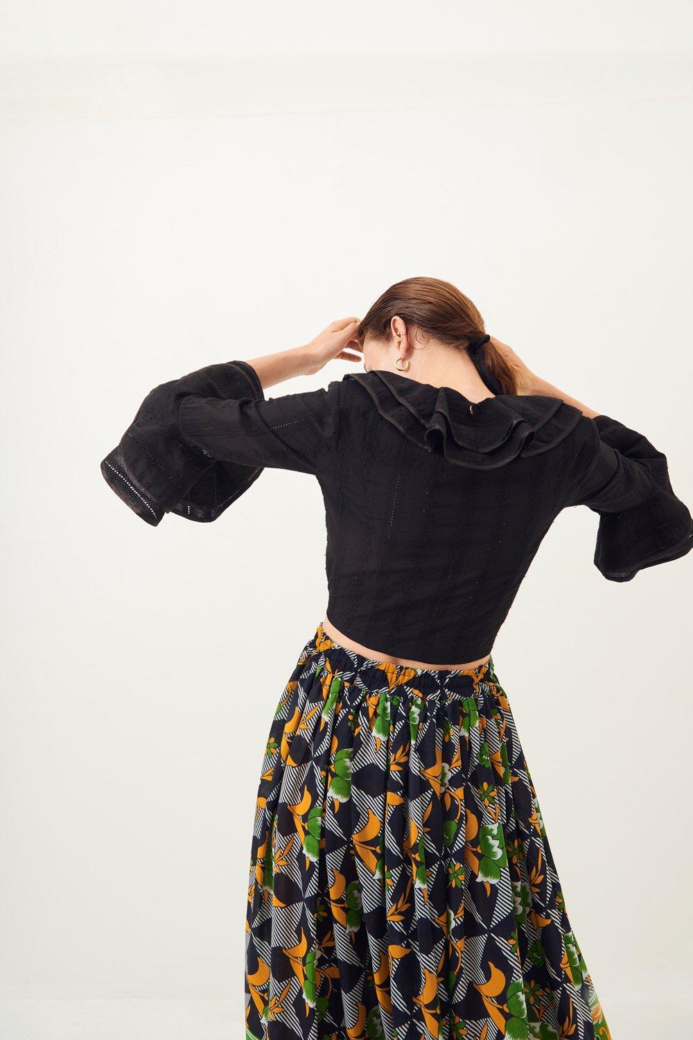 Ally Lace Crop Top - Black