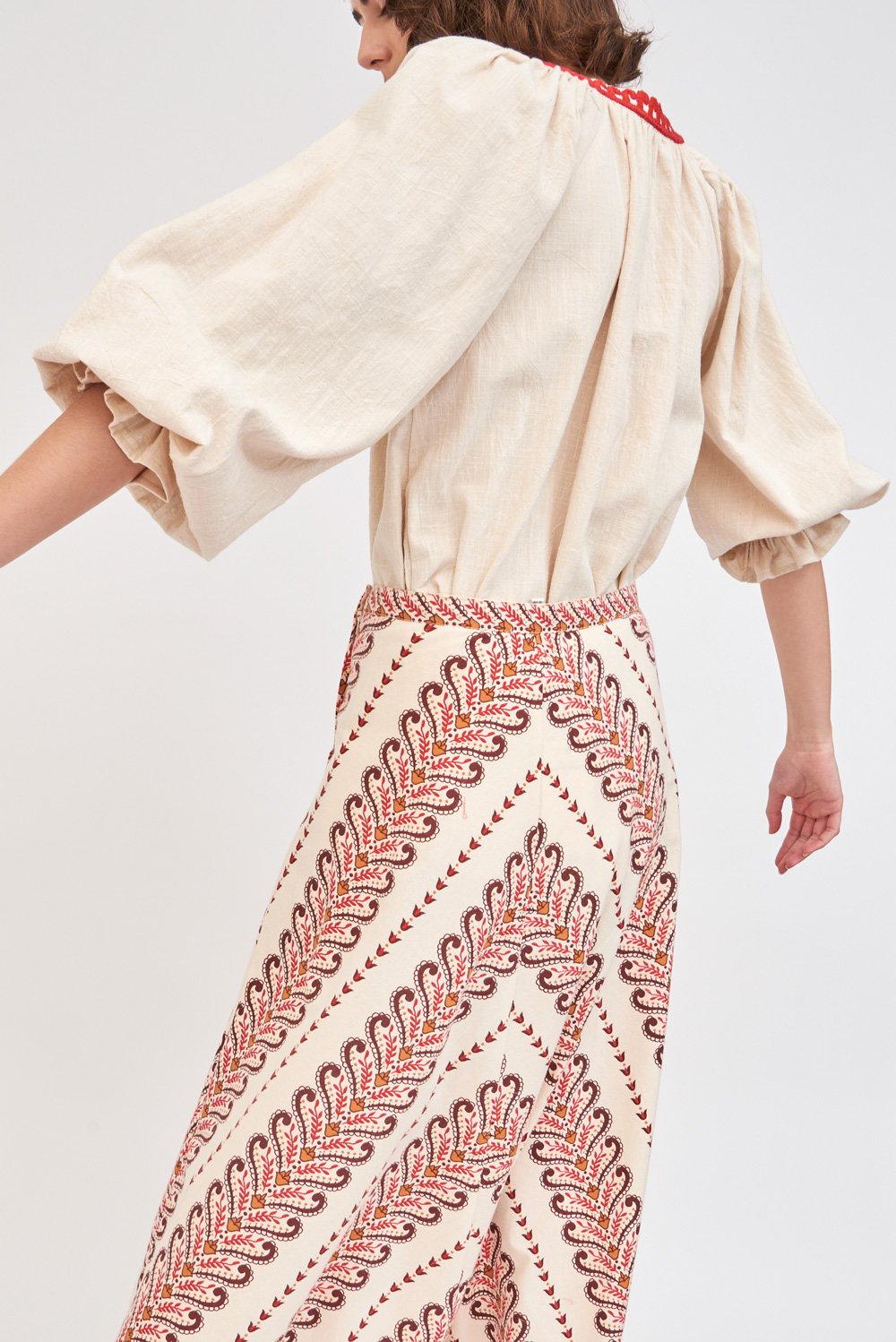 Zida Embroidered Blouse - Cream