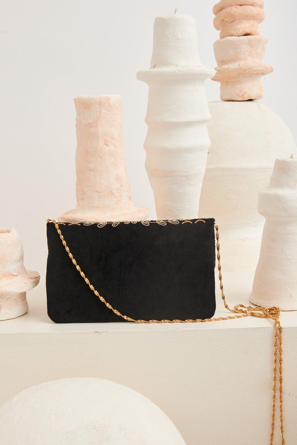 Zary Embroidered Small Clutch