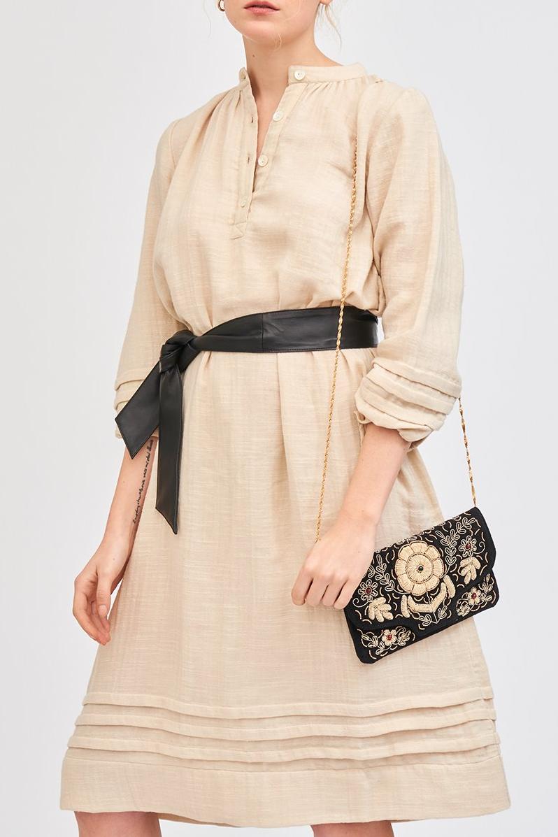 Zary Embroidered Small Clutch