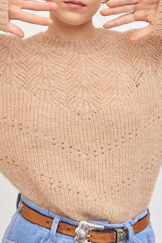 Jersey calado de Woolah - Crema