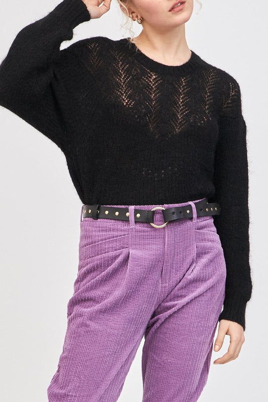 Suéter calado de Woolah - Negro