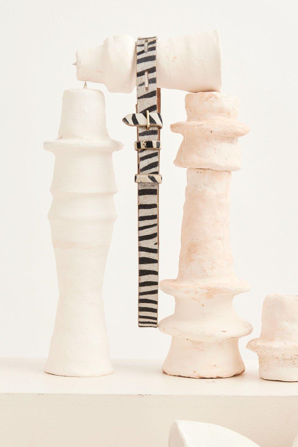 Cinturón de cuero West - Estampado de cebra