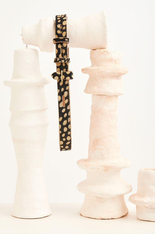 West Leather Belt - Polka Dot