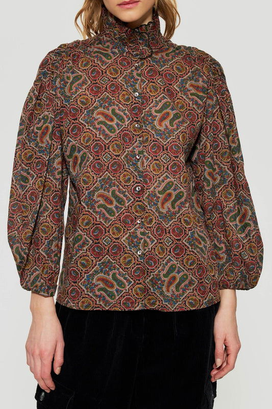 Zina print blouse