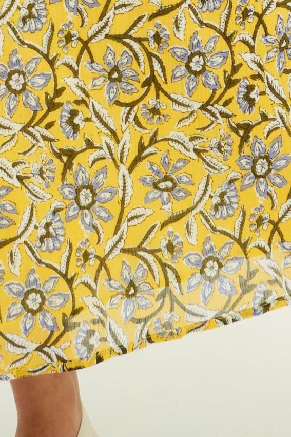 Vestido largo estampado María - Amarillo