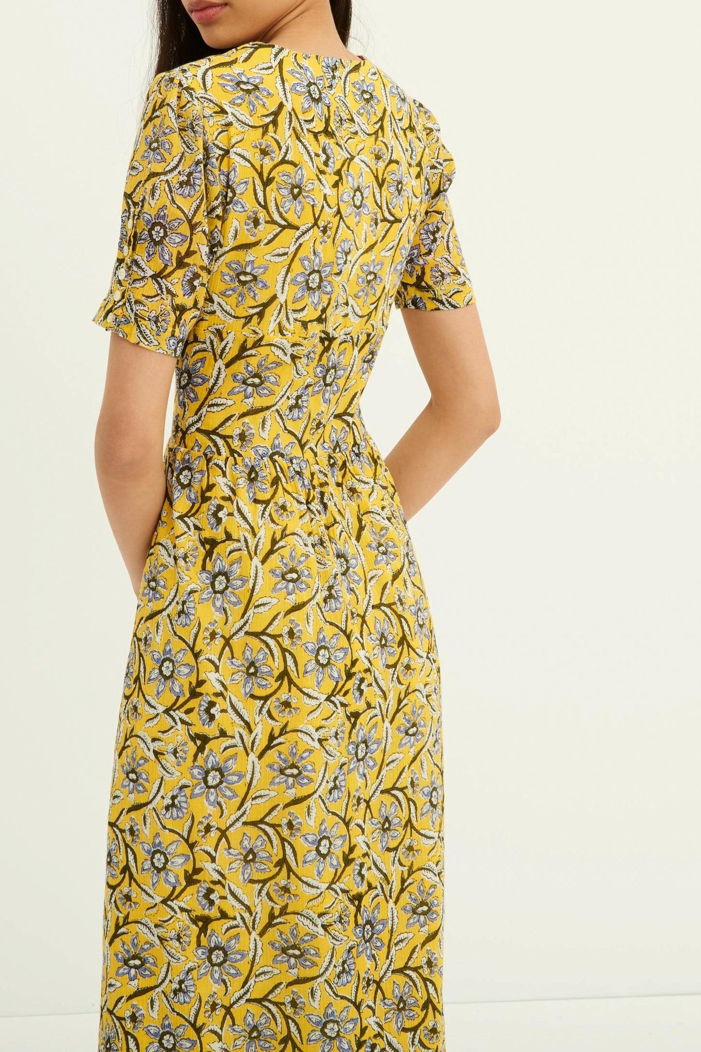 Vestido largo estampado María - Amarillo