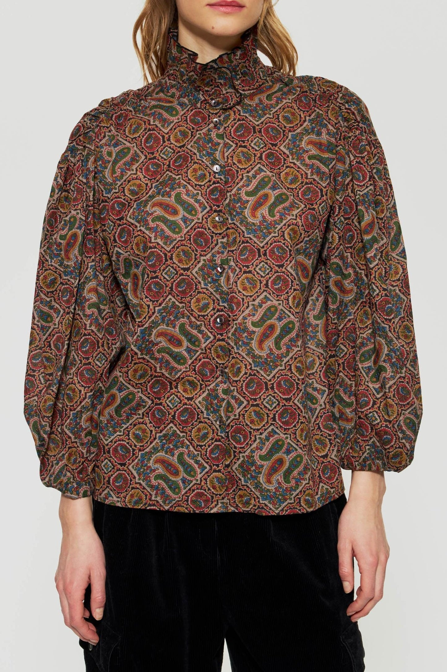 Zina print blouse