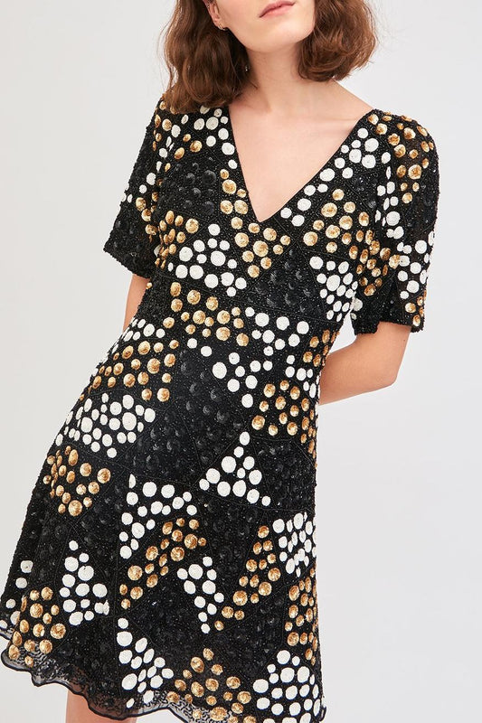 Andy Sequined Skater Dress