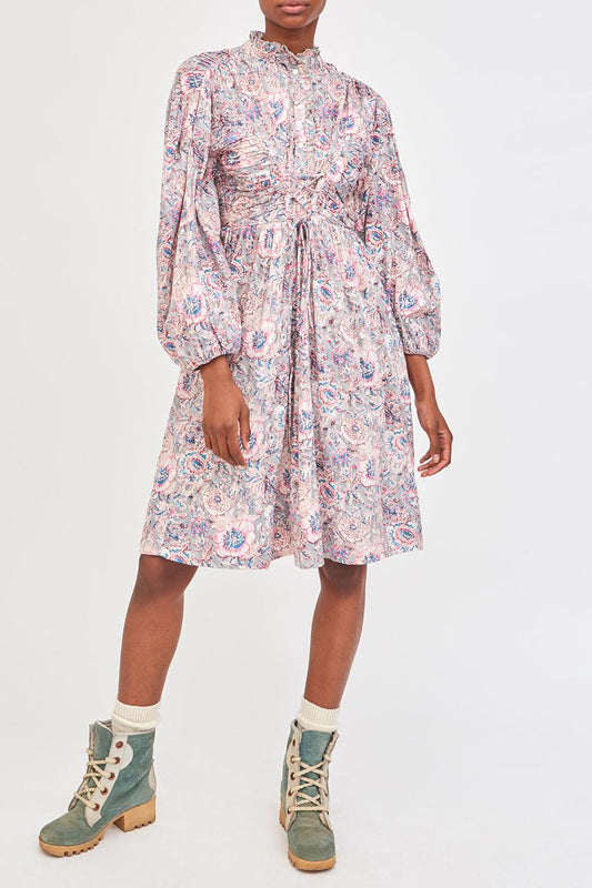 Andre Floral Print Dress – Sky Blue