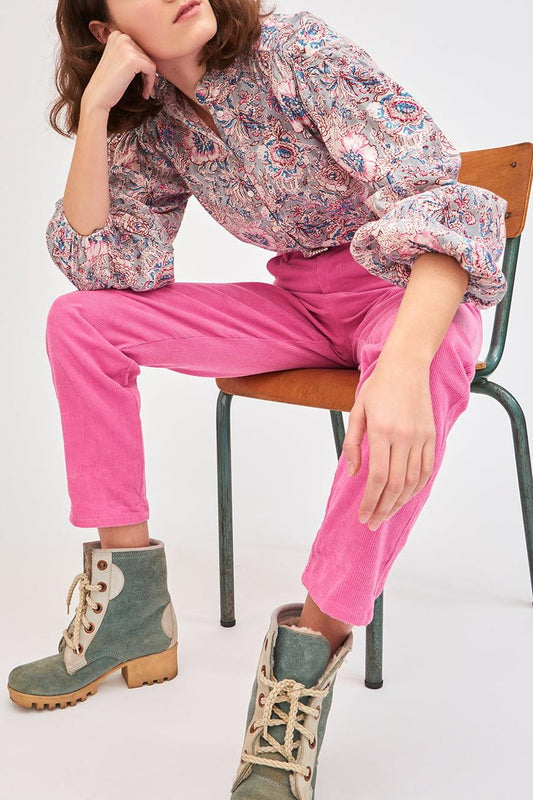 Andre Floral Print Blouse – Sky Blue