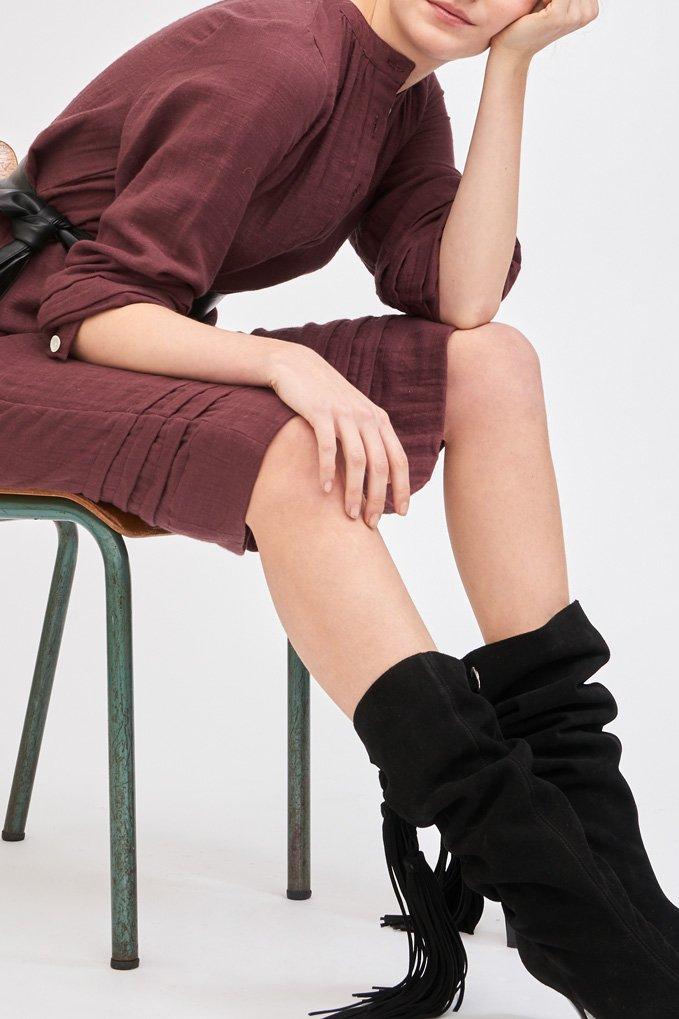 Agar Dress - Burgundy