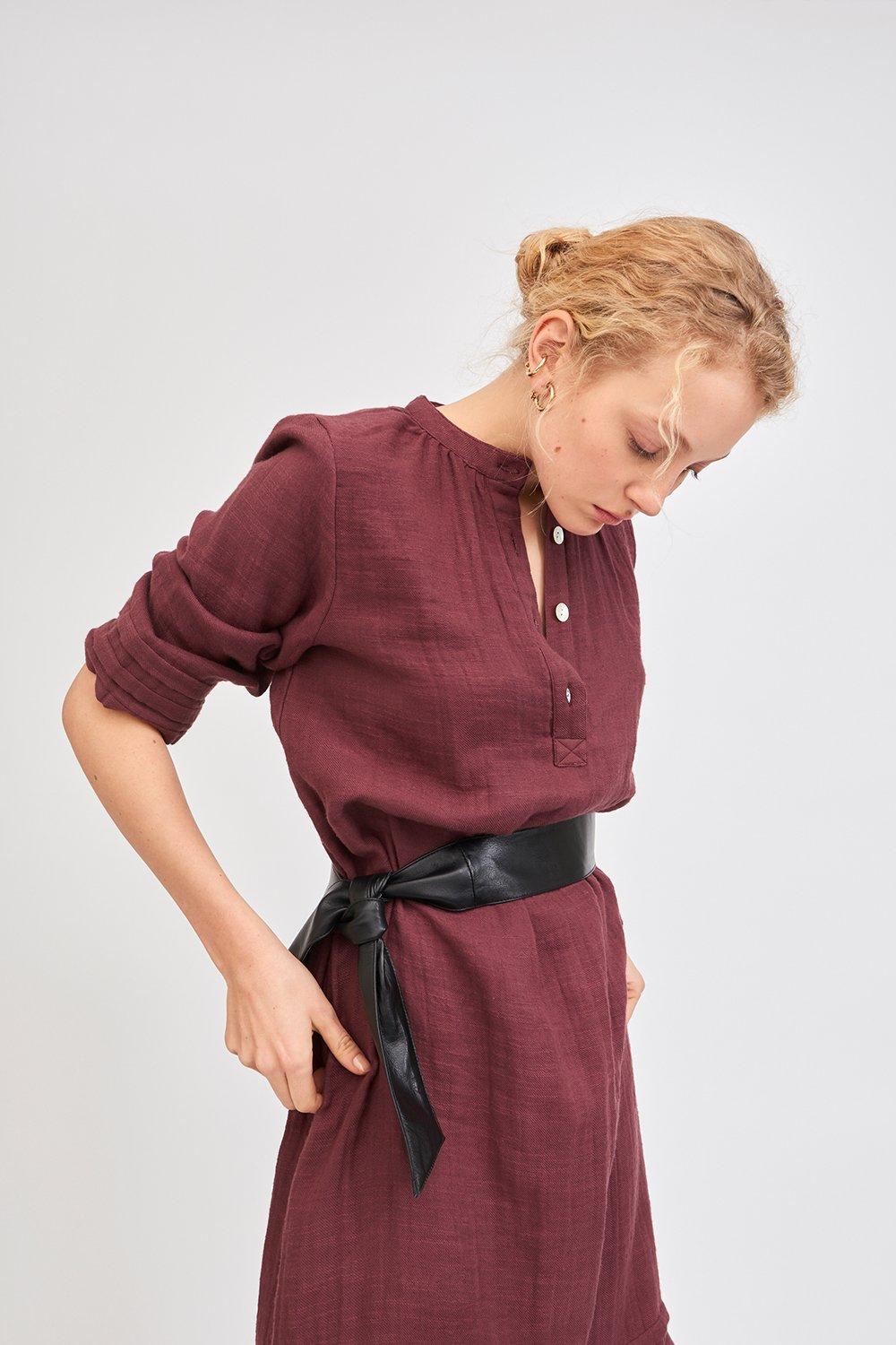 Agar Dress - Burgundy