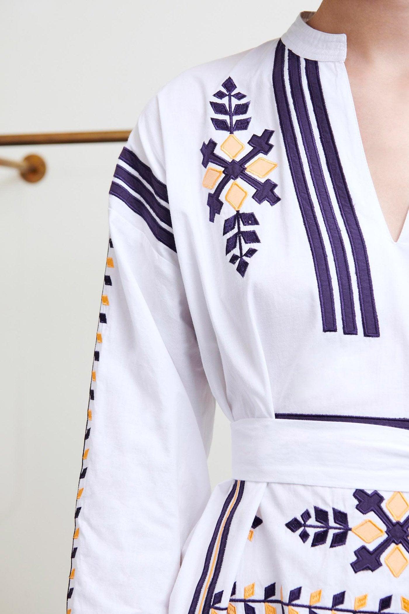 Anika White Midi Dress