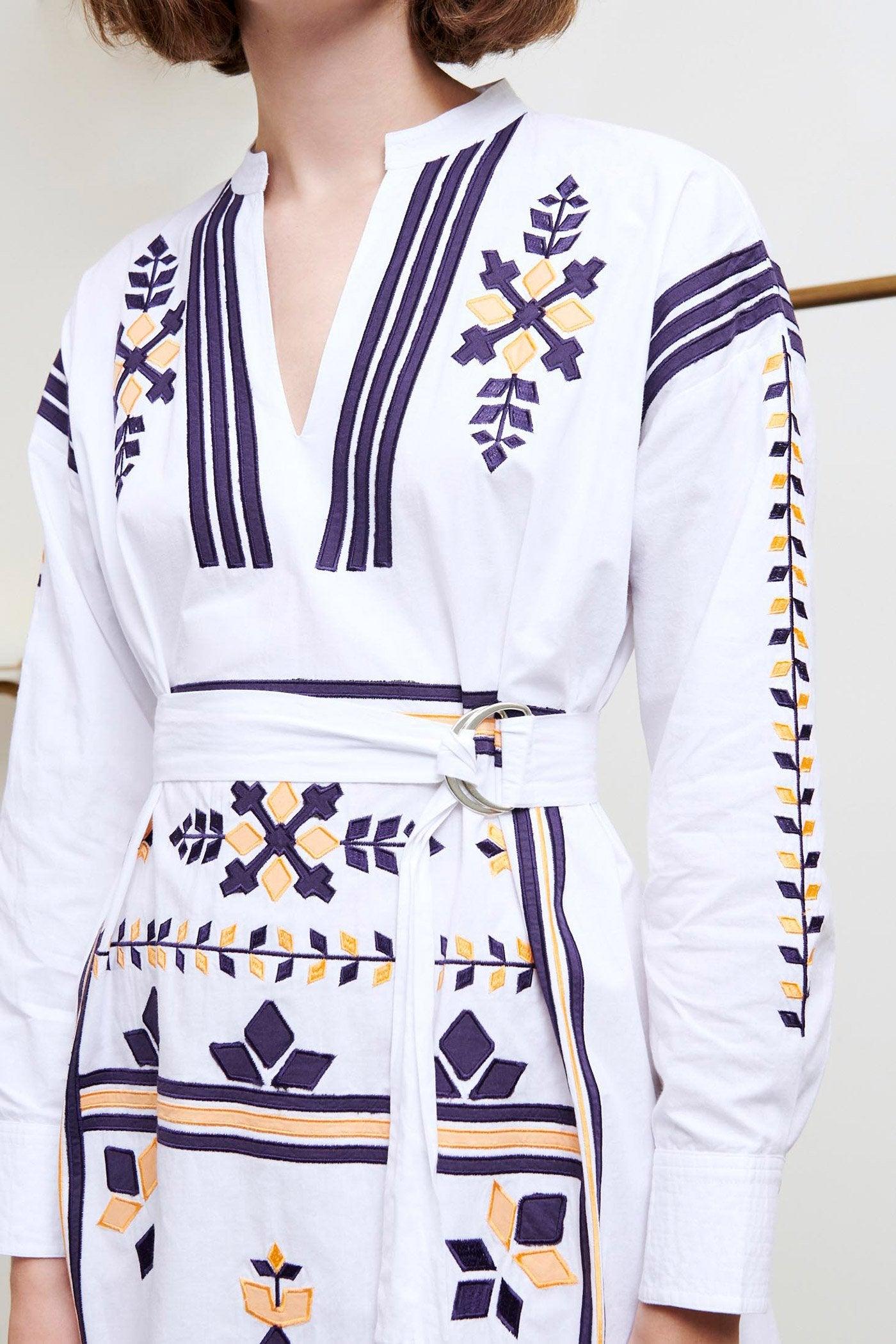 Anika White Midi Dress