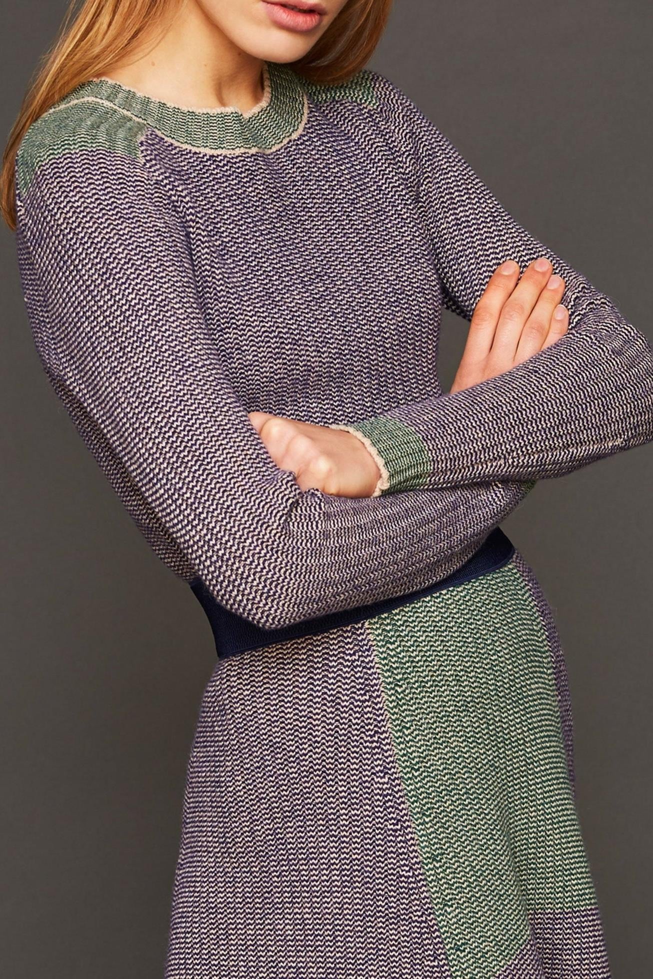 Suéter de punto azul Lina