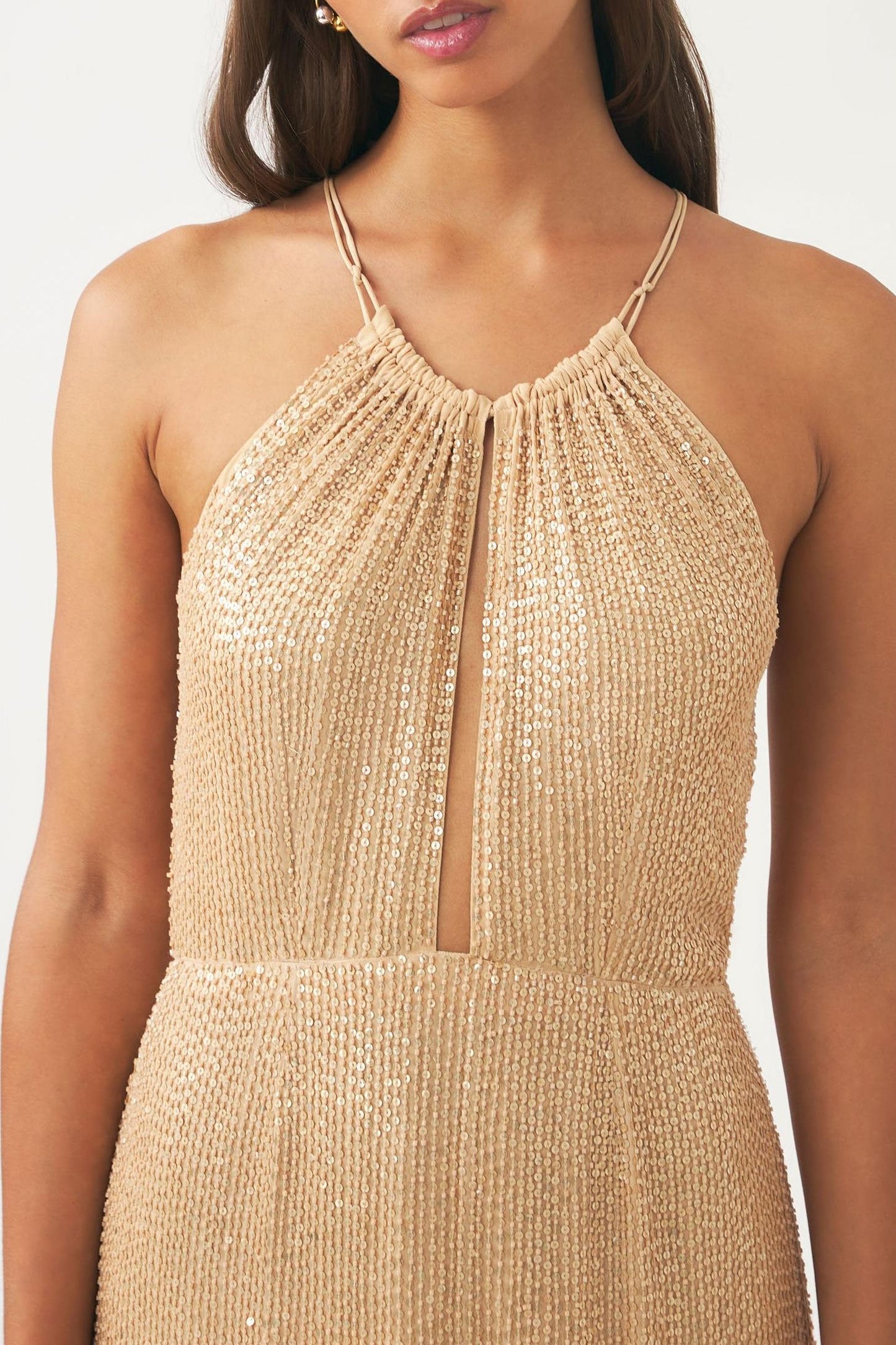Maxi dress hand-embroidered with pearls Dune