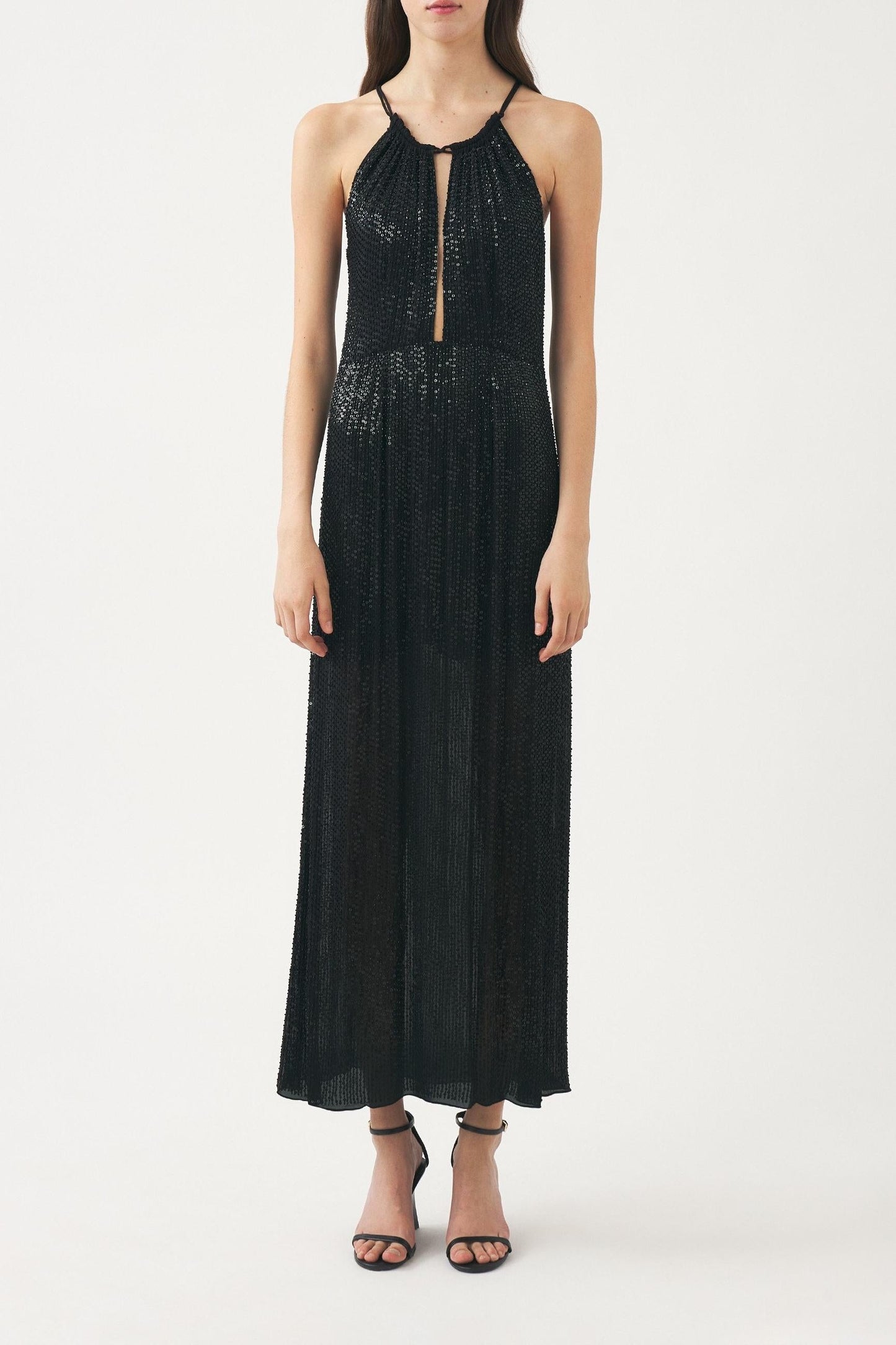 Maxi dress hand-embroidered with pearls Dune